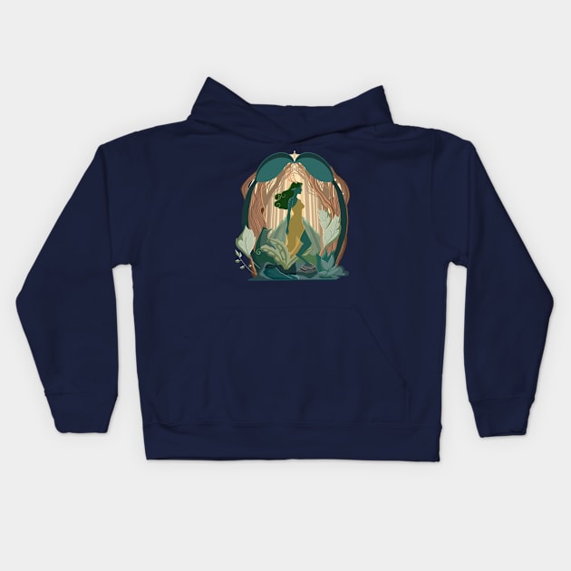 Into the Woods Kids Hoodie by Mushrooms And Stardust